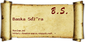 Baska Sára névjegykártya