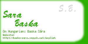sara baska business card