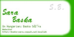 sara baska business card